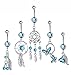 Besteel 5PCS 14G Belly Button Rings for Girls Women Dangle Navel Rings Surgical Steel Body Jewelry Piercing