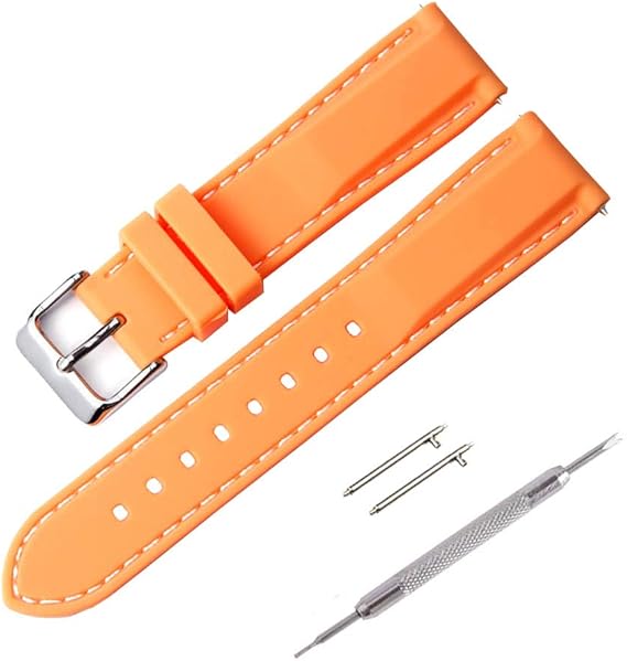 WOCCI 18mm Traspirante Traforato Cinturino In Silicone, Sgancio