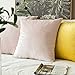 MIULEE Pack of 2 Pink Velvet Throw Pillow Covers 18x18 Inch Soft Solid Decorative Square Set Cushion Cases for Spring Couch Sofa Bedroom