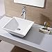 KES Bathroom Square Porcelain Vessel Sink Above Counter White Countertop Bowl Sink for Lavatory Vanity Cabinet Contemporary Style, BVS111…