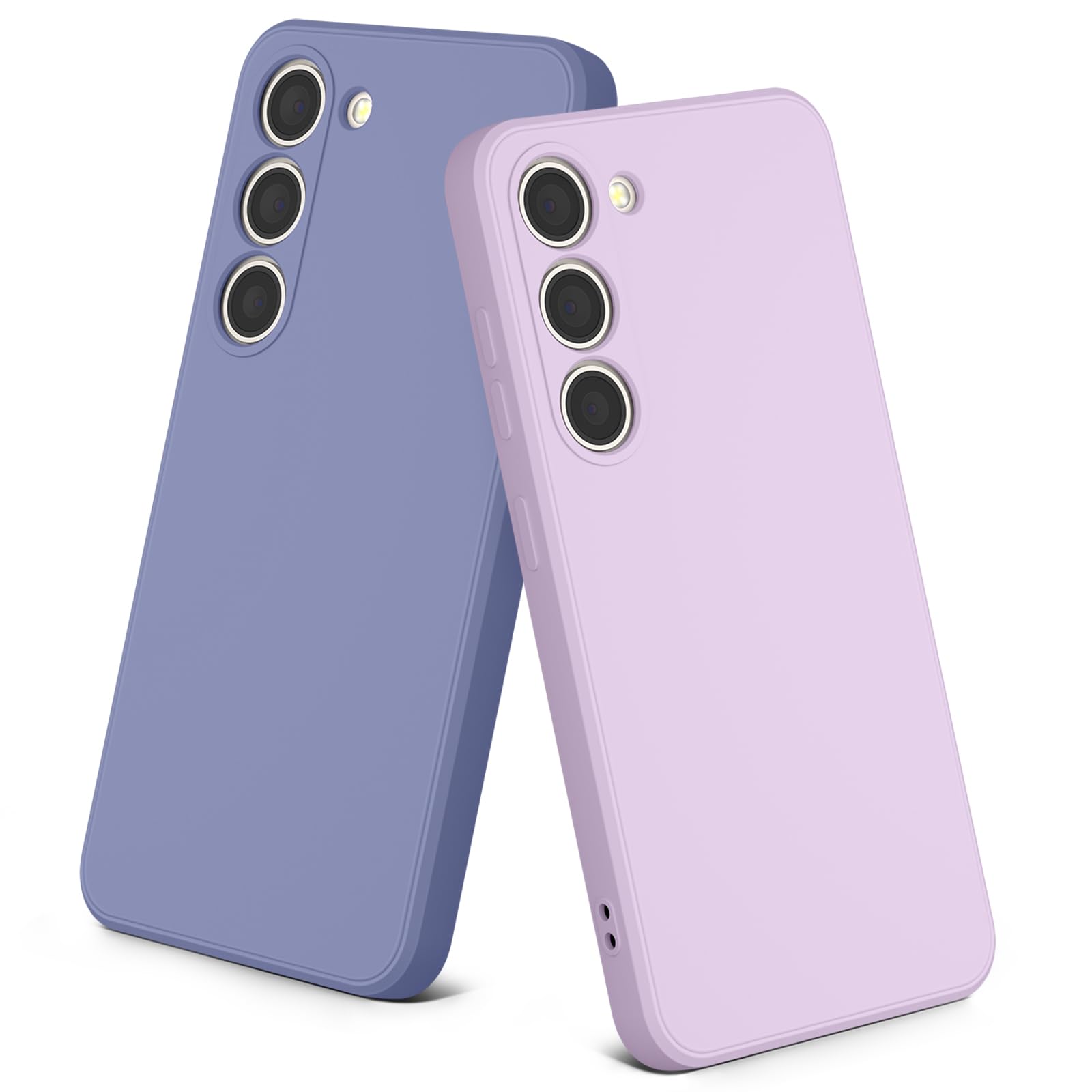 Photo 1 of 2 Pack Case for Samsung Galaxy S23 (Only), Stylish Liquid Silicone Slim Full-Body Protective Cover Compatible with Samsung Galaxy S23 5G Phone Case