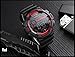 FANMIS Mens LED Sports Watch Military Multifunction Dual Time Alarm Countdown Stopwatch 12H/24H Time Backlight 164FT 50M Waterproof Calendar Month Day Date Watch (Black Red)