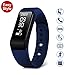 HEIHEI Fitness Tracker Smart Watch, Activity Tracker I5Plus Waterproof Detachable Strap Smart Wristband, Step Calories Counters, Sleep Monitor, Call/SMS Reminder Fit Watch For Women Men Kids(Blue)