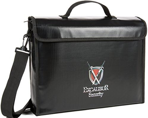 Excalibur Fireproof, Water Resistant Document Bag (15"x11"x3") | BONUS Shoulder strap and 10 Drying Packs | Ideal for Money, Jewelry, Passports, Laptops and Valuables - Great For Safes