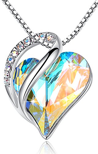 Leafael [Presented by Miss New York] Infinity Love White Opal Color Heart Pendant Necklace, Silver-Tone, 17"+2",Nickel/Lead/Allergy Free, Luxury Gift Box - Thumbnail 7