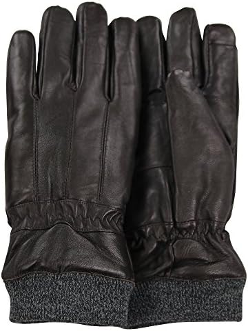 London Fog Men's Genuine Leather Driving Gloves (Brown Genuine Leather, Large)