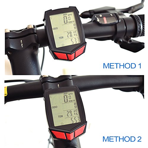 image for Bike Computer - IREGRO Wireless Waterproof Bicycle Odometer with LCD B