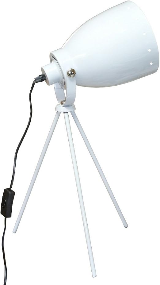 Lampe Sur Trepied Style Projecteur Cinema Photo Deco Loft Design Blanc Amazon Fr Luminaires Et Eclairage