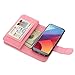 TabPow LG G6, LG G6 Plus Case, 10 Card Slot - ID Slot, Button Wallet Folio PU Leather Case Cover with Detachable Magnetic Hard Case for LG G6 (2017) / LG G6 Plus - Glitter Rose Gold