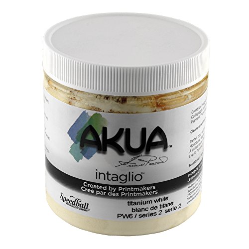 Akua Intaglio IITW Water Based Ink, Non-Toxic, 8 oz. Jar, 2.7" Height, 3.3" Width, 3.3" Length, Titanium White