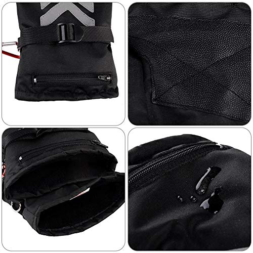 Heated Gloves Battery Powered Electric Rechargeable Waterproof Insulated Night Reflective Back Touch Screen Motorcycle Electrocar Heating Gloves Warmer for Men Women US Plug