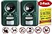 Ultrasonic Solar Pest Repellent (Set of 2) Best Outdoor Electronic Repeller & Control for Birds Geese Pigeons Dogs Squirrels Cats Deers. Battery Powered deterrent for Yards Lawns Gardens