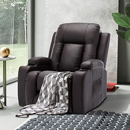 Vicluke Power Lift Recliner Chair with Massage and Heat for Elderly, Leather Electric Recliner