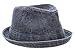 MIRMARU Men's Denim Washed Cotton Casual Vintage Style Pork Pie Fedora Sun Hat