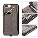 TOOVREN Upgraded iPhone 7 Plus Case, iPhone 8 Plus Wallet Case, Necklace Lanyard Case with Kickstand Card Holder, Ajust Detachable Anti-Lost Lanyard Strap Perfect for Travel, Daily use, Work Grey