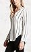 Ladies Striped Shirts Autumn V Neck Long Sleeve Loose Blouses for Women Chic Chiffon Tops (Black, L)