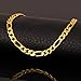 U7 Figaro Chain 22 Inch Gold Plated 5mm Wide Chains Necklace for Men Women