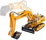 WolVol (11 Channel + Demo Function) Big Electric RC Remote Control Excavator Construction Truck Toy for Kids with Lights and Sounds (Toy)
