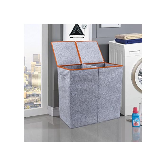 Chrislley Large Double Laundry Hamper Lids Dirty Laundry Basket