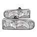 HEADLIGHTSDEPOT Headlight Compatible With 1998-2004 S10 Pickup S10 Blazer Left Driver Right Passenger Side Halogen Headlamp Assembly