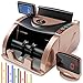 Money Counter Machine [Counts Bills NOT Monetary Total] - Bill Counter Machine with 150 Bill Straps - Portable Money Machine Counter - Currency Counter - Money Counting Machine for Mixed Bills