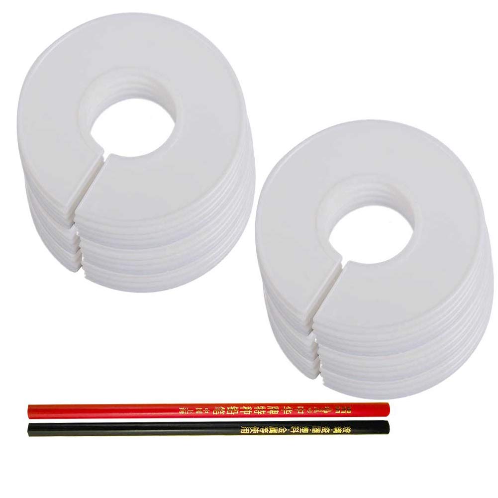 BEHAHAI 20 PCS Clothing Rack Size Dividers Baby Adult Clothing Closet Wardrobe Dividers Round Hangers Dividers with 2 Marker Pencils