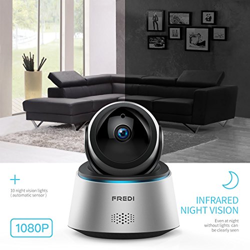 FREDI 1080p Wireless Camera HD WiFi IP Camera for Baby/Elder/Pet/Nanny Monitor, Pan/Tilt, Two-Way Audio & Night Vision(Update Version)