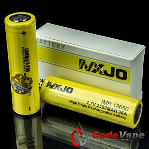 (2pcs) MXJO IMR 18650 2500mAh 35A 3.7v Rechargeable Flat Top Battery