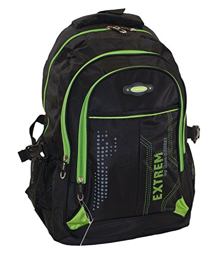 großer Herren - Rucksack Schultasche Freizeittasche Markentasche Bag Street Arbeitstasche verschiedene Farben (Schwarz/Grün)