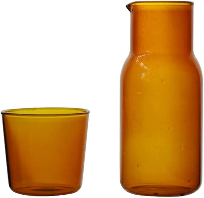 Glass Mouthwash Bottle for Bathroom Bedside Water Carafe