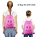 BeeGreen Emoji Party Supplies Favors Bags Drawstring Goodies Bags for Kids Girls Boys Birthday Party Gifts (Emoji Pink)
