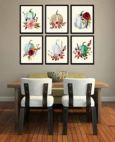 Amazon.com: Pumpkin Wall Art Print Set of 6 Prints Unframed Beautiful