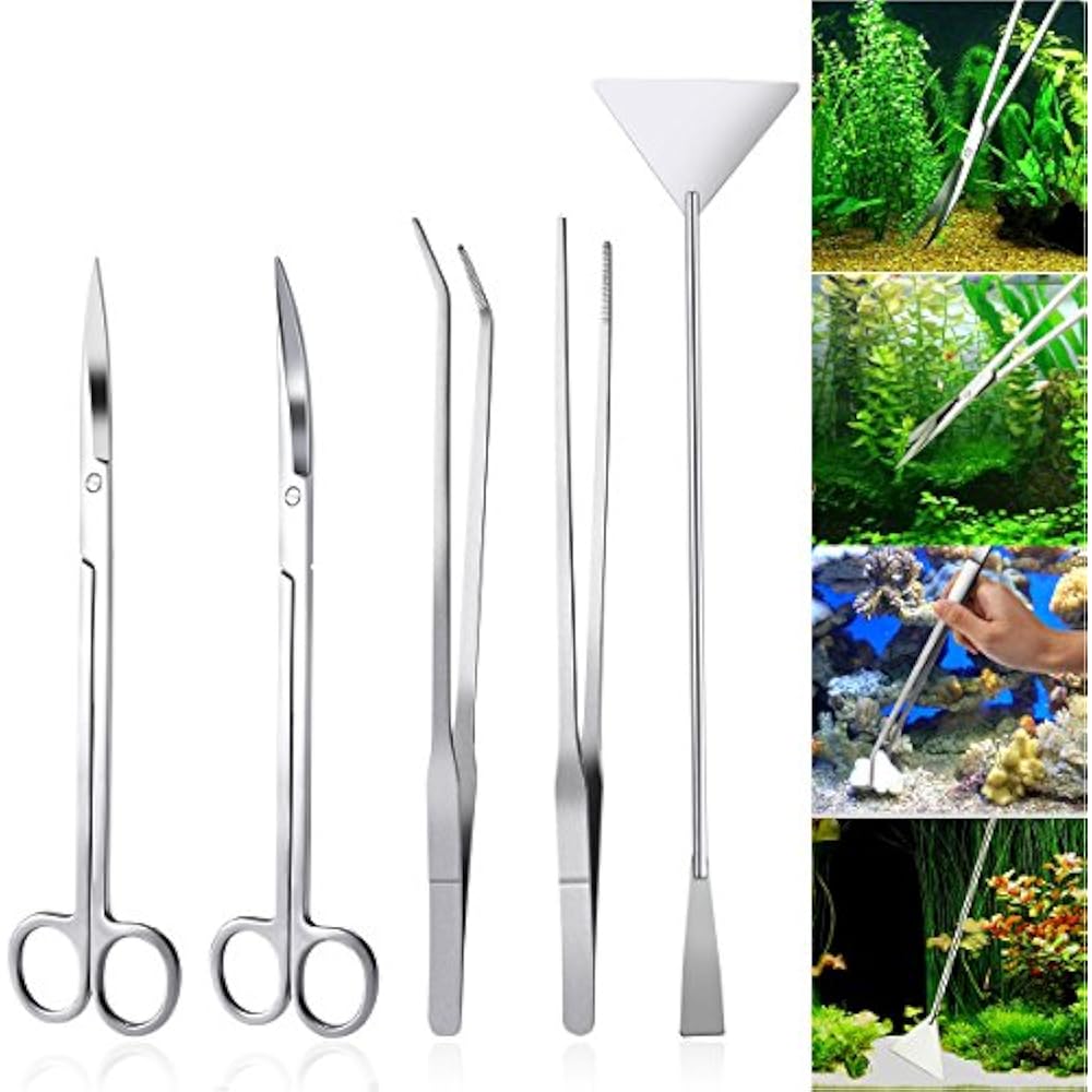 Aquarium Cleaners Tools Kit 5 In 1 Stainless Steel Fish Tank Aquatic Plant Sets eBay