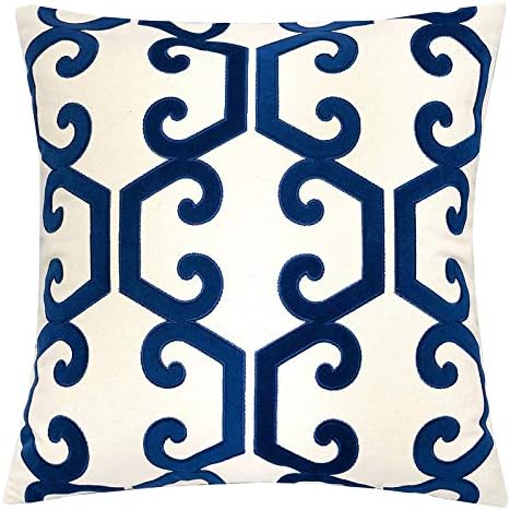 Amazon Com Homey Cozy Indigo Throw Pillow Cover Large Premium
