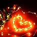 Copper Wire Lights Strings, LTROP 33ft 100 LED Solar Powered Starry String Lights, Waterproof Décor Rope Light for Seasonal Decorative Christmas Holiday, Wedding, Party- Warm White