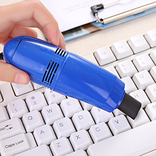 YJYDADA Mini Computer Vacuum USB Keyboard Cleaner PC Laptop Brush Dust Cleaning Kit (Blue) - Thumbnail 2