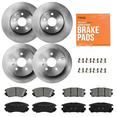MAX Advanced Brakes - Brake Kit For 2010-2017 Chevrolet Equinox, 2010-2017 GMC Terrain| Carbon Ceramic Brake and Rotor Kit Front and Rear| OE Replacement Brake Rotors