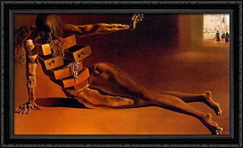 The City Of Drawers 40x24 Large Black Ornate Wood Framed Canvas