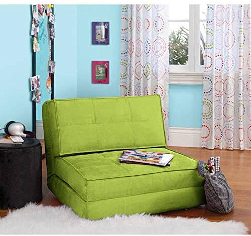 Your Zone - Flip Chair Convertible Sleeper Dorm Bed Couch Lounger Sofa Multi Color New (Green Glaze)