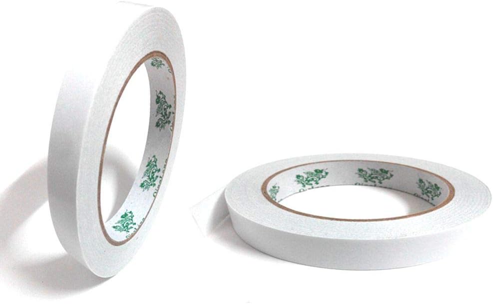 2 Rolls - 1/2 Inch x 27 Yards Double-Sided Adhesive Sticky Tape, QingLong Premiun Permanent Tape for Photos/Documents/Wallpaper and Many Other Craft Projects (12mm x 25m)