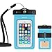 DBPOWER Universal Waterproof Case with Armband and Compass Colorful Underwater Dry Bag for iPhone 6/6s/6plus/6splus, Samsung, Sony up to 6