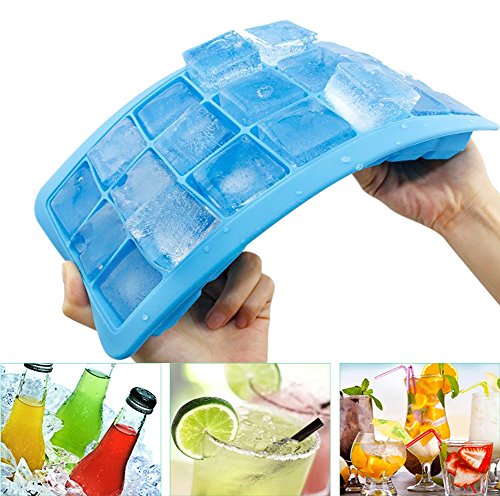Korlon 3 Pack Silicone Ice Cube Trays with Lid - Easy Release Ice Cube Mold Containers - Silicone Ice Cube Maker for Cocktail Whiskey, 21 Shaped Cubes Each with Cover