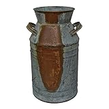Milk Can - 7" Galvanized Finish - Country Rustic Primitive Jug Vase