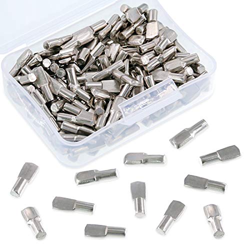 150Pcs 5mm Shelf Support Shelf Pins Kit, Nickel Plated Spoon Shape