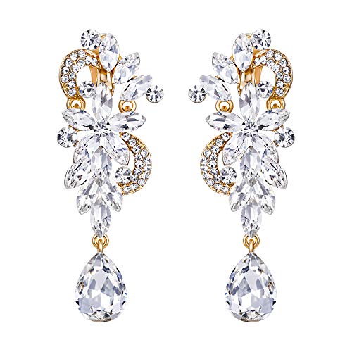 Brilove Womens Bohemian Boho Crystal Flower Wedding Bridal Chandelier Teardrop | INDIA