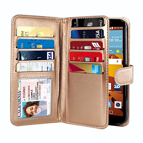 Nextkin lg g stylo ls770 case, leather dual wallet foli…
