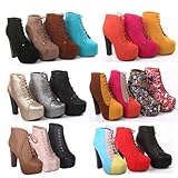 Lace up Platform Ankle Round Toe Bootie
