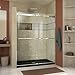 DreamLine Essence 44-48 inch W x 76 inch H Frameless Bypass Shower Door in Chrome