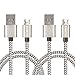 Onite 2PCS Micro USB Data Charger Cable for LG Tribute HD, Stylo 2 3, K7 K8, Rebel, Samsung Galaxy J7 J5 J3 S7 S6 S5 S4, Note 3 4 5, Moto E G5, Sony Xperia XA Ultra, BLU R1 HD Advance 5.0,Gray-Black