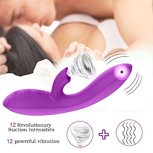 Silicone Massager,USB Rechargeable Massager with 12 Frequency Vibration Modes 12Speeds Sucking, Waterproof Oral Simulation Massage Tool, Tshirt